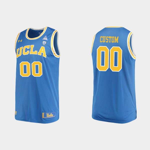 Men NCAA Basketball UCLA Bruins 2021 #00 Custom Replica Performance Blue Jersey