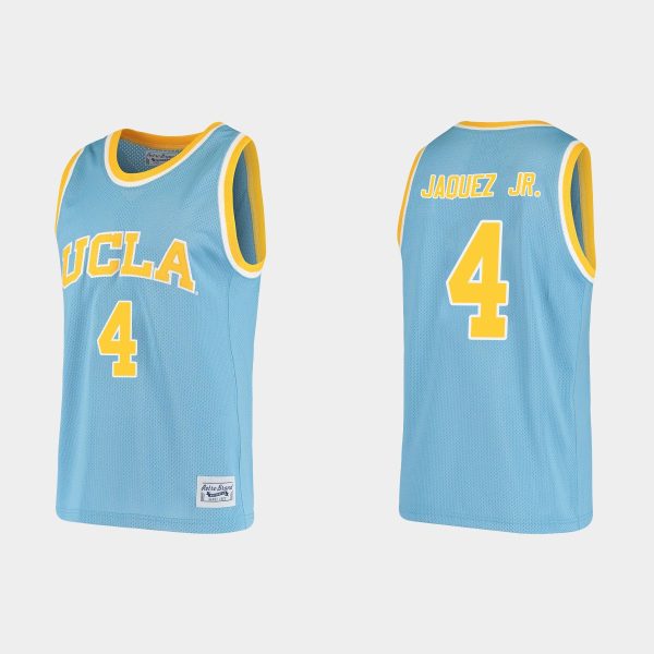 Men NCAA Basketball UCLA Bruins 2021 #4 Jaime Jaquez Jr. Blue Alumni Basketball Original Retro Jersey