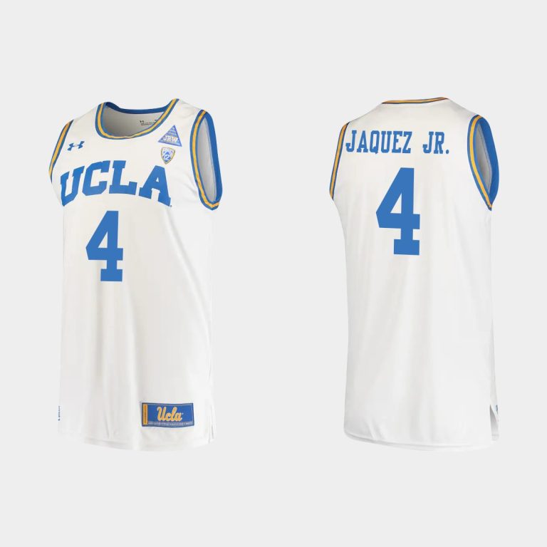 Men NCAA Basketball UCLA Bruins 2021 #4 Jaime Jaquez Jr. Original Retro White Jersey