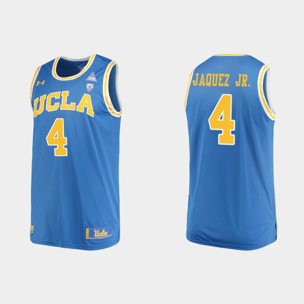 Men NCAA Basketball UCLA Bruins 2021 #4 Jaime Jaquez Jr. Replica Performance Blue Jersey