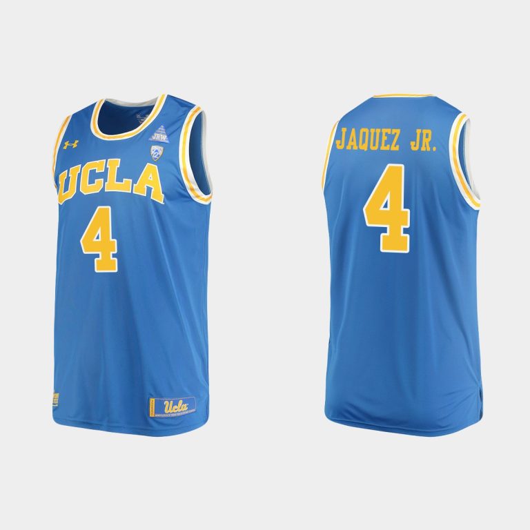 Men NCAA Basketball UCLA Bruins 2021 #4 Jaime Jaquez Jr. Replica Performance Blue Jersey