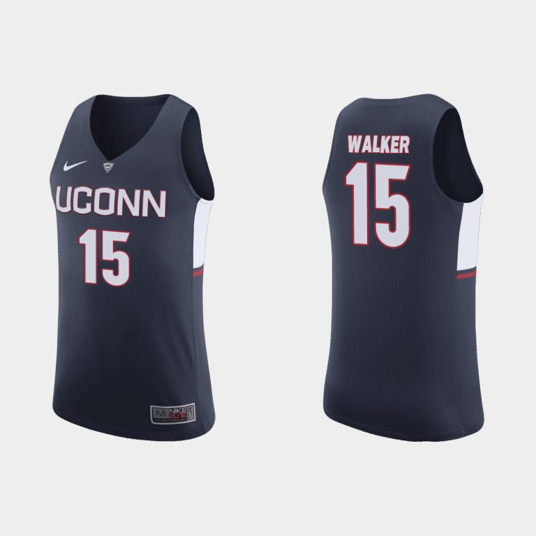 Men NCAA Basketball UCONN Kemba Walker College Basketball Jersey Navy