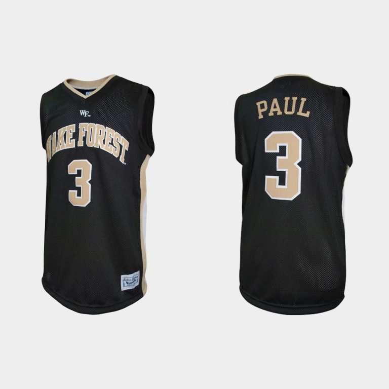 Men NCAA Basketball Wake Forest Demon Deacons Chris Paul College Basketball Jersey Black