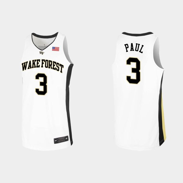 Men NCAA Basketball Wake Forest Demon Deacons Chris Paul College Basketball Jersey White