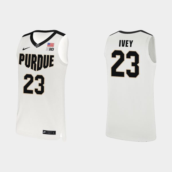 Men NCAA Purdue Boilermakers Jaden Ivey Replica Jersey White