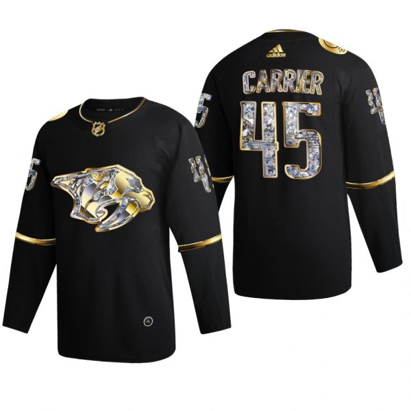 Men Nashville Predators Alexandre Carrier #45 Diamond Edition 2022 Stanley Cup Playoffs Black Jersey
