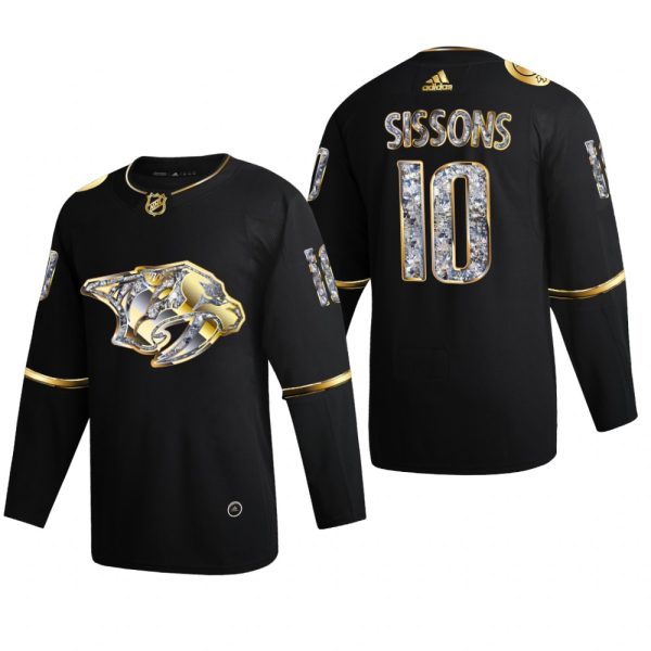 Men Nashville Predators Colton Sissons #10 Diamond Edition 2022 Stanley Cup Playoffs Black Jersey