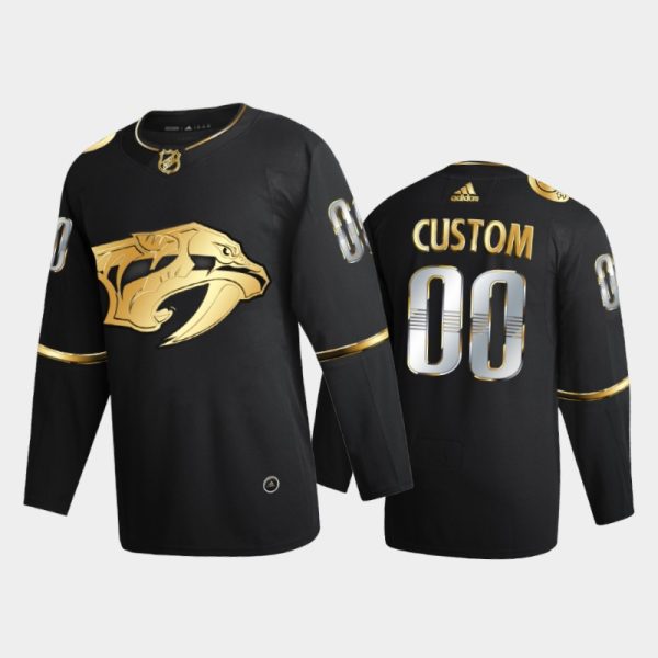 Men Nashville Predators Custom #00 2020-21 Golden Edition Black Limited Jersey