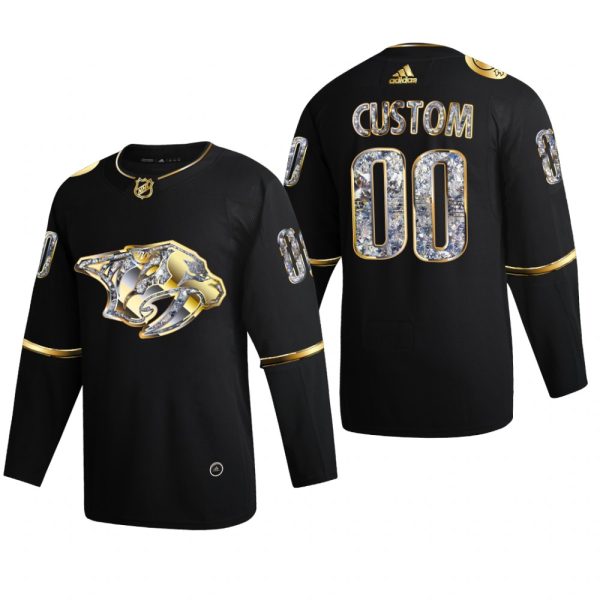 Men Nashville Predators Custom #00 Diamond Edition 2022 Stanley Cup Playoffs Black Jersey