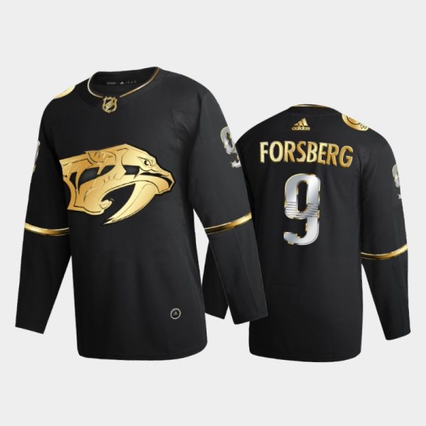 Men Nashville Predators Filip Forsberg #9 2020-21 Golden Edition Black Limited Jersey
