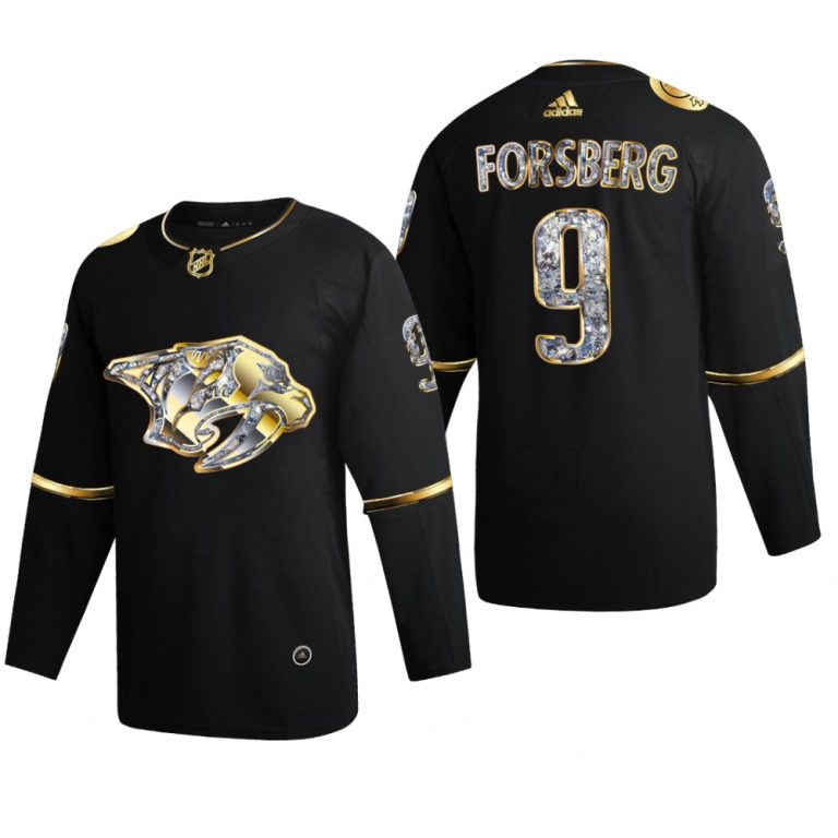 Men Nashville Predators Filip Forsberg #9 Diamond Edition 2022 Stanley Cup Playoffs Black Jersey