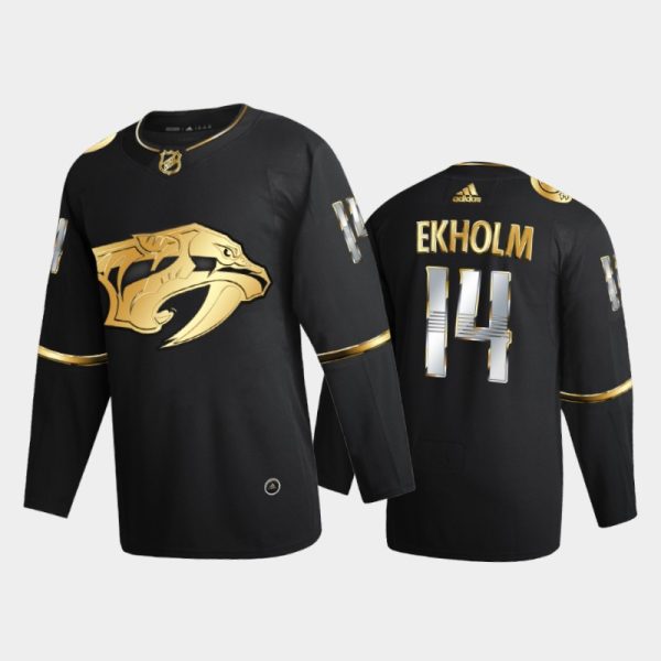 Men Nashville Predators Mattias Ekholm #14 2020-21 Golden Edition Black Limited Jersey