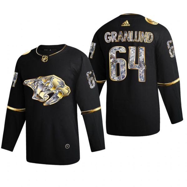 Men Nashville Predators Mikael Granlund #64 Diamond Edition 2022 Stanley Cup Playoffs Black Jersey