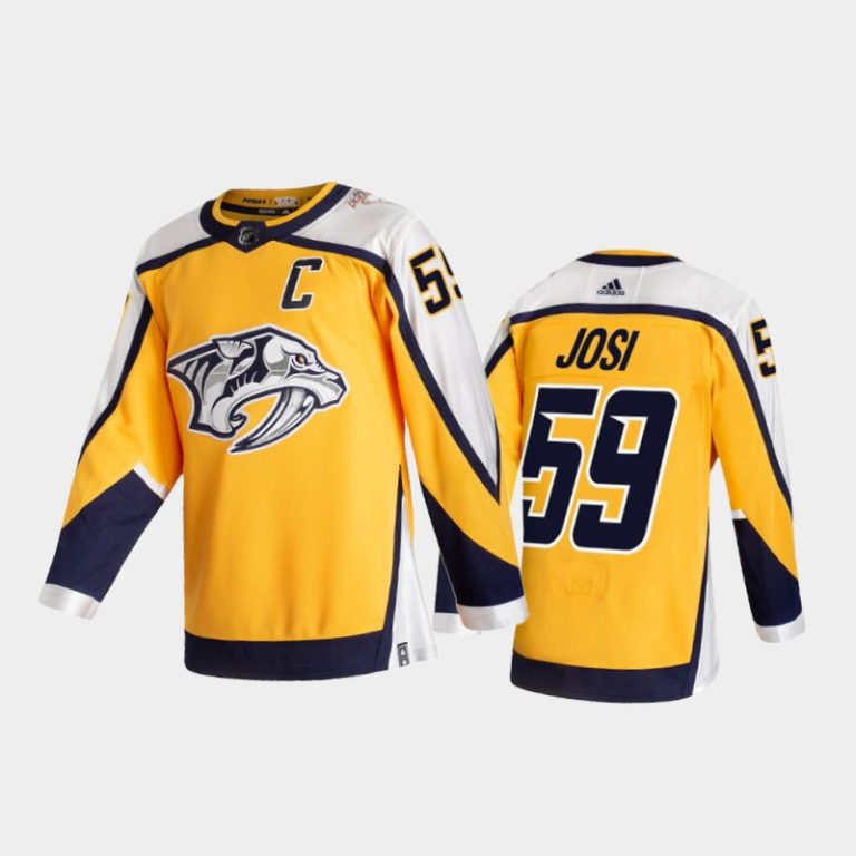 Men Nashville Predators Roman Josi #59 Reverse Retro 2020-21 Gold Jersey