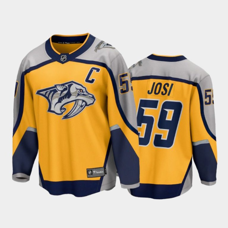 Men Nashville Predators Roman Josi #59 Reverse Retro Gold 2020-21 Special Edition Jersey