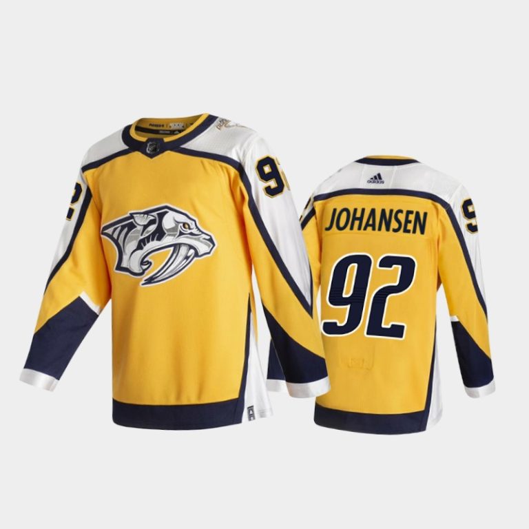 Men Nashville Predators Ryan Johansen #92 Reverse Retro 2020-21 Gold Special Edition Jersey