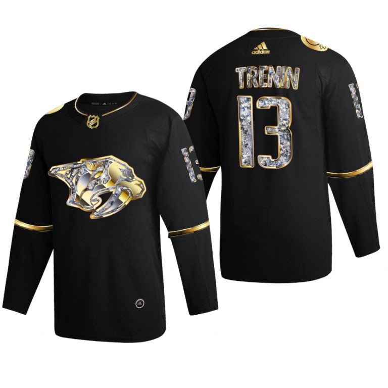 Men Nashville Predators Yakov Trenin #13 Diamond Edition 2022 Stanley Cup Playoffs Black Jersey