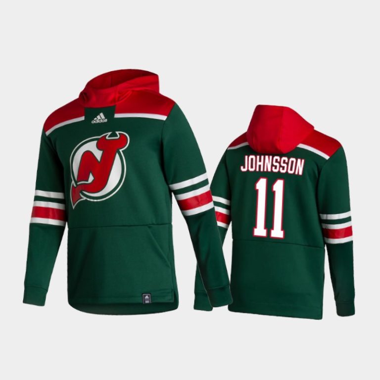 Men New Jersey Devils Andreas Johnsson #11 Pullover Special Edition 2021 Reverse Retro Green Hoodie