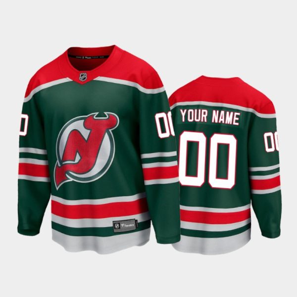 Men New Jersey Devils Custom #00 Special Edition Green 2021 Jersey