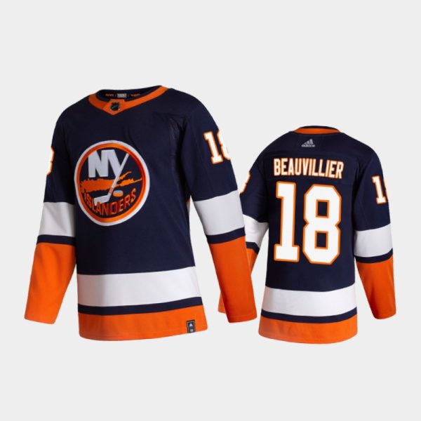 Men New York Islanders Anthony Beauvillier #18 Reverse Retro 2020-21 Blue Jersey