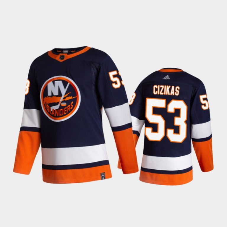 Men New York Islanders Casey Cizikas #53 Reverse Retro 2020-21 Blue Jersey