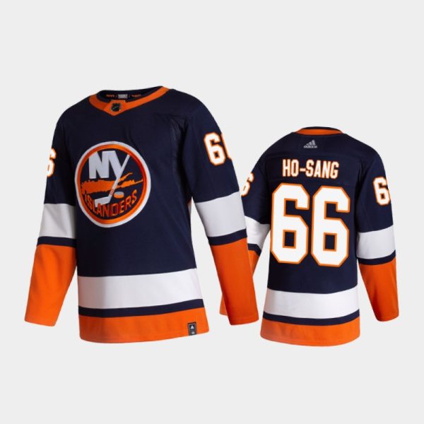 Men New York Islanders Josh Ho-Sang #66 Reverse Retro 2021 Blue Jersey