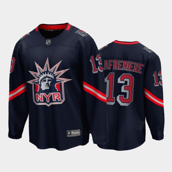 Men New York Rangers Alexis Lafrenière #13 Reverse Retro Navy Special Edition Jersey