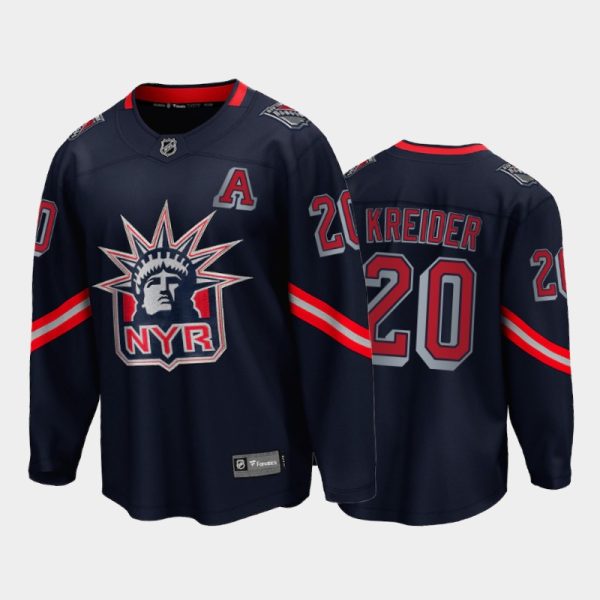 Men New York Rangers Chris Kreider #20 Reverse Retro Navy Special Edition Jersey