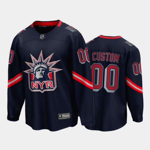 Men New York Rangers Custom #00 Reverse Retro Navy Special Edition Jersey