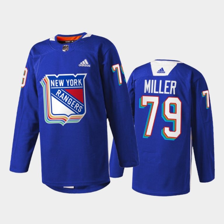 Men New York Rangers K'Andre Miller #79 Pride Night Jersey Royal Warmup