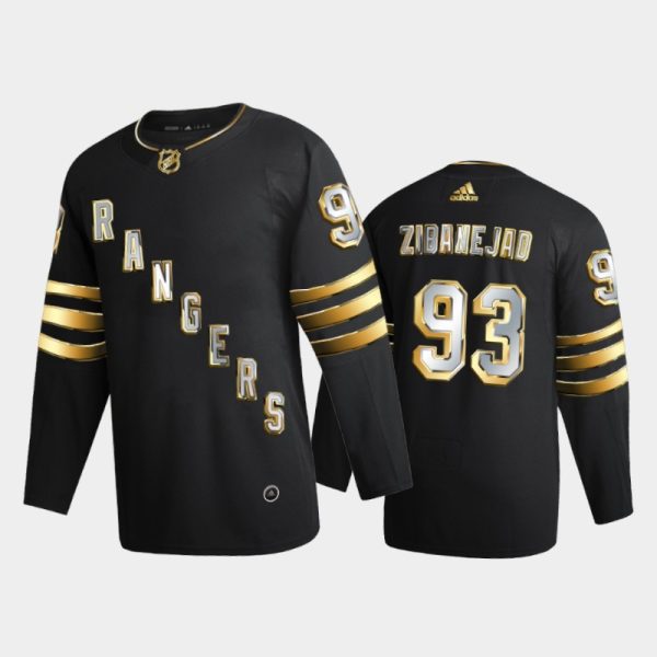 Men New York Rangers Mika Zibanejad #93 2020-21 Golden Edition Black Limited Jersey