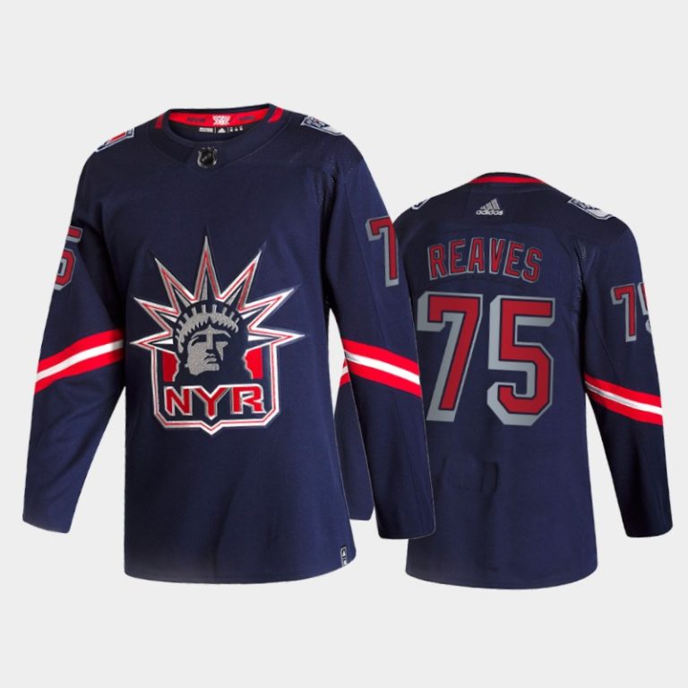 Men New York Rangers Ryan Reaves #75 2021 Reverse Retro Navy Special Edition Jersey