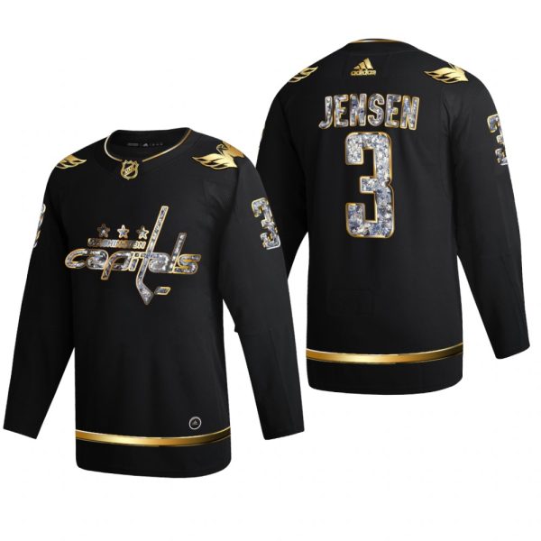 Men Nick Jensen #3 Washington Capitals 2022 Stanley Cup Playoffs Black Diamond Edition Jersey