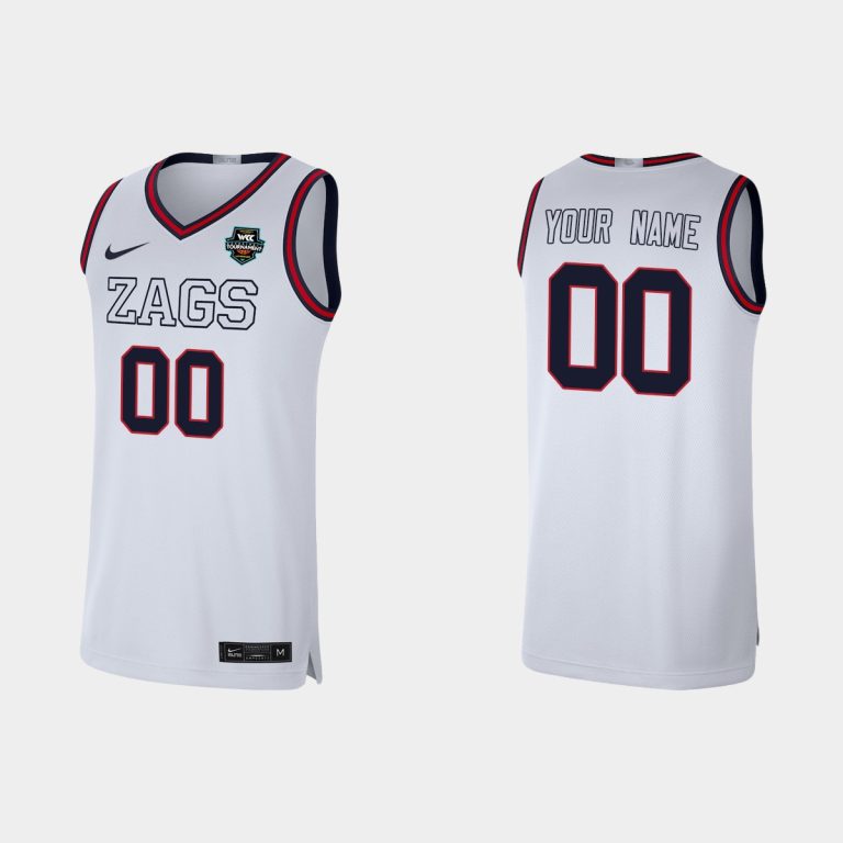 Men No. 00 Custom White 2021 NCAA Basketball Champions Limited Gonzaga Bulldogs Jersey