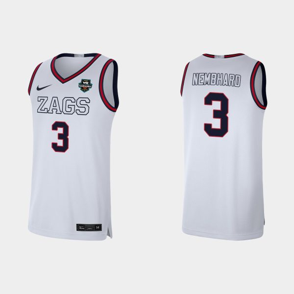 Men No. 3 Andrew Nembhard White 2021 NCAA Basketball Champions Limited Gonzaga Bulldogs Jersey