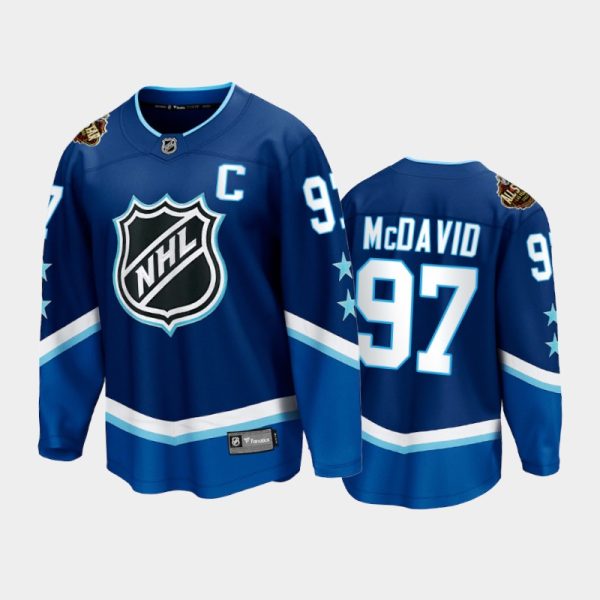Men Oilers Connor McDavid #97 2022 All-Star Blue Western Conference Jersey
