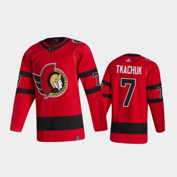 Men Ottawa Senators Brady Tkachuk #7 Reverse Retro 2020-21 Red Jersey