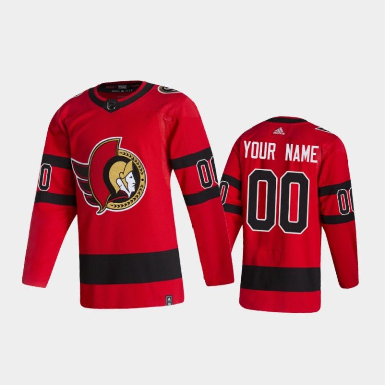 Men Ottawa Senators Custom #00 Reverse Retro 2020-21 Red Jersey