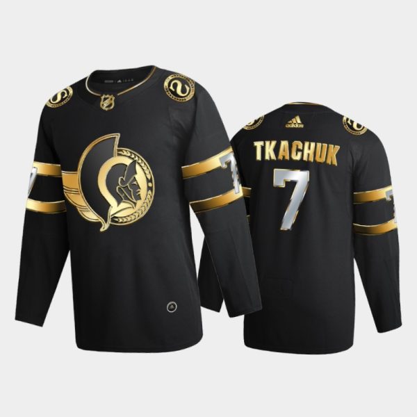 Men Ottawa Senators brady tkachuk #7 2020-21 Golden Black Limited Edition Jersey