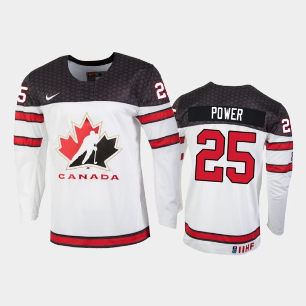 Men Owen Power Canada Hockey White Home Jersey 2022 IIHF World Junior Championship