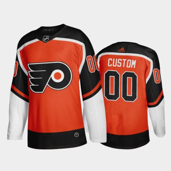 Men Philadelphia Flyers Custom #00 2021 Reverse Retro Orange Fourth Jersey