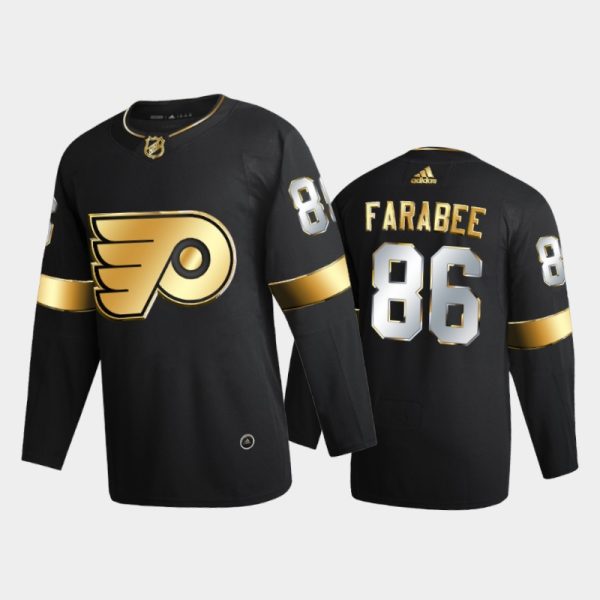 Men Philadelphia Flyers Joel Farabee #86 2020-21 Golden Edition Black Limited Jersey