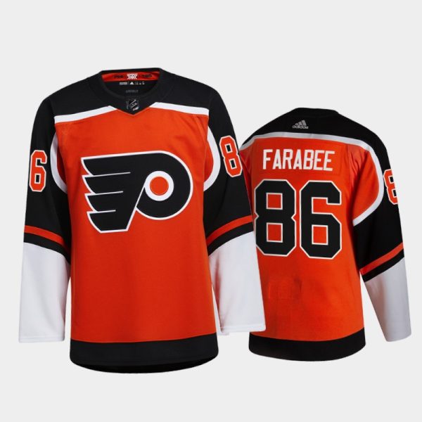Men Philadelphia Flyers Joel Farabee #86 2021 Reverse Retro Orange Special Edition Jersey