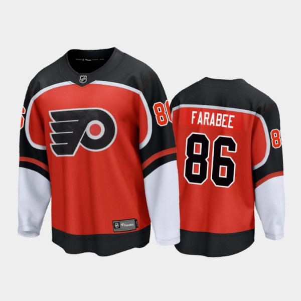 Men Philadelphia Flyers Joel Farabee #86 Special Edition Orange 2021 Jersey