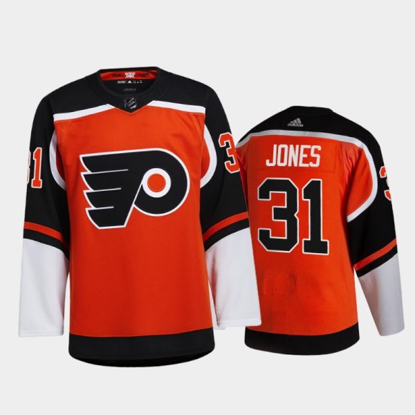 Men Philadelphia Flyers Martin Jones #31 2021 Reverse Retro Orange Special Edition Jersey