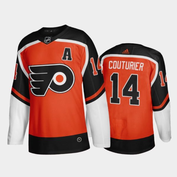 Men Philadelphia Flyers Sean Couturier #14 2021 Reverse Retro Orange Fourth Jersey