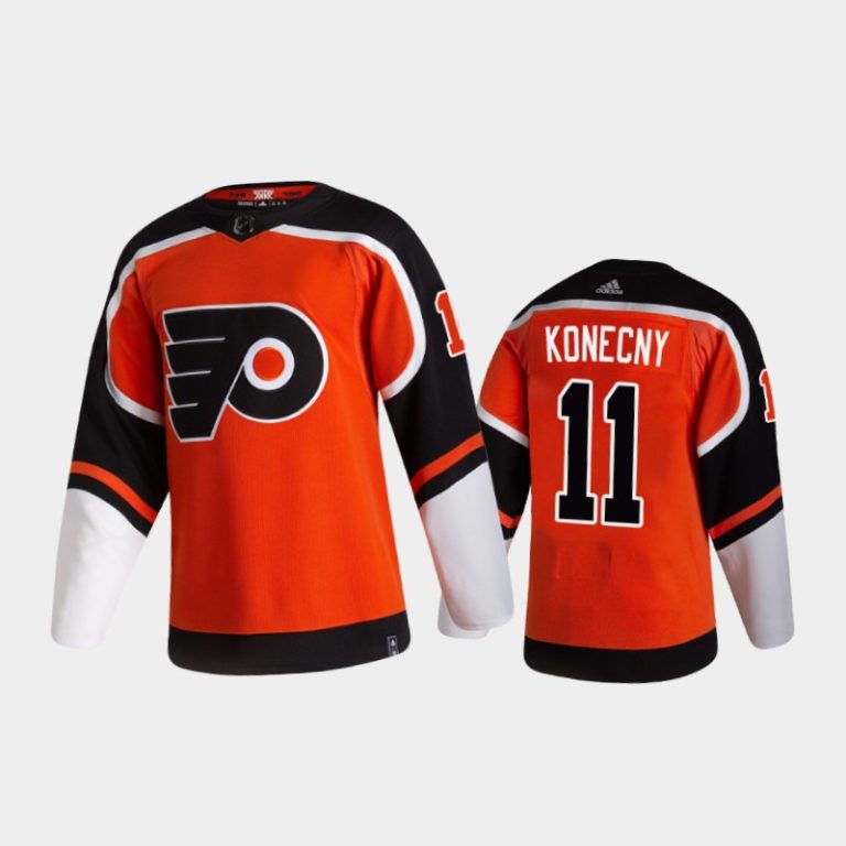 Men Philadelphia Flyers Travis Konecny #11 Reverse Retro 2020-21 Orange Special Edition Pro Jersey