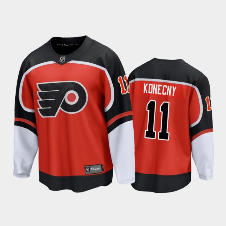 Men Philadelphia Flyers Travis Konecny #11 Special Edition Orange 2021 Jersey