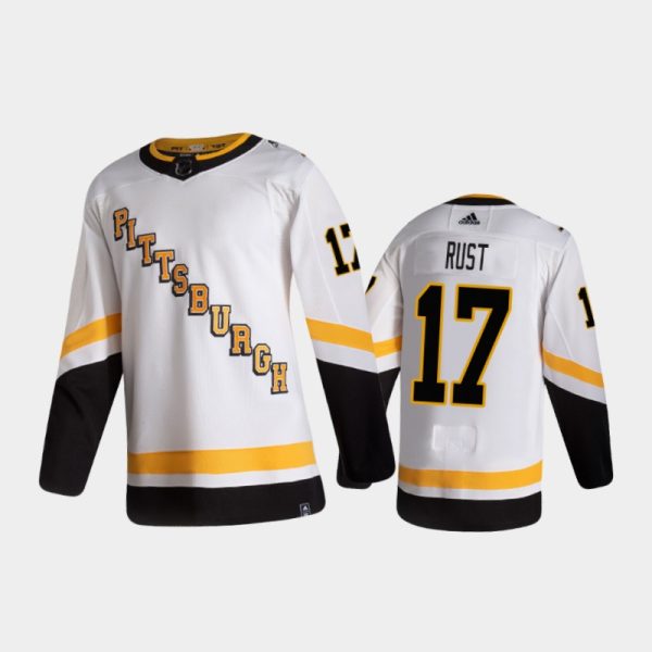 Men Pittsburgh Penguins Bryan Rust #17 Reverse Retro 2020-21 White Special Edition Pro Jersey