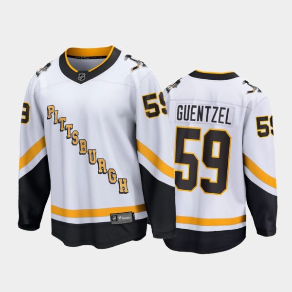 Men Pittsburgh Penguins Jake Guentzel #59 Reverse Retro White 2020-21 Breakaway Player Jersey